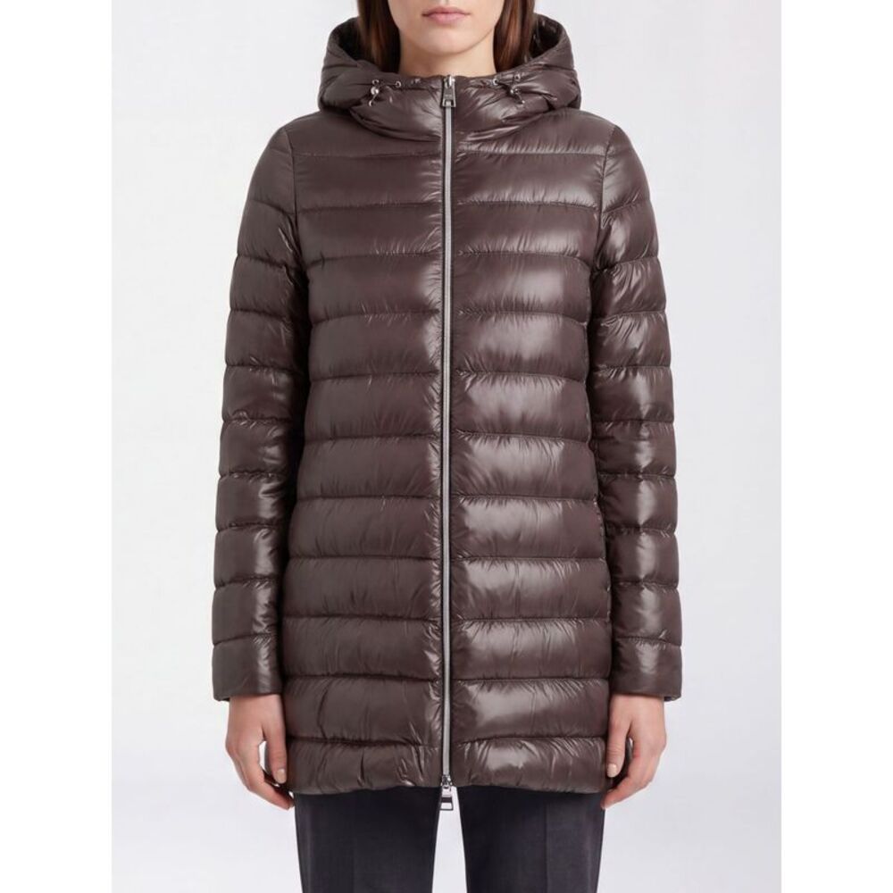 Herno Women Herno Long Quilted Nylon Hooded Puffer Coat With Down Padding
